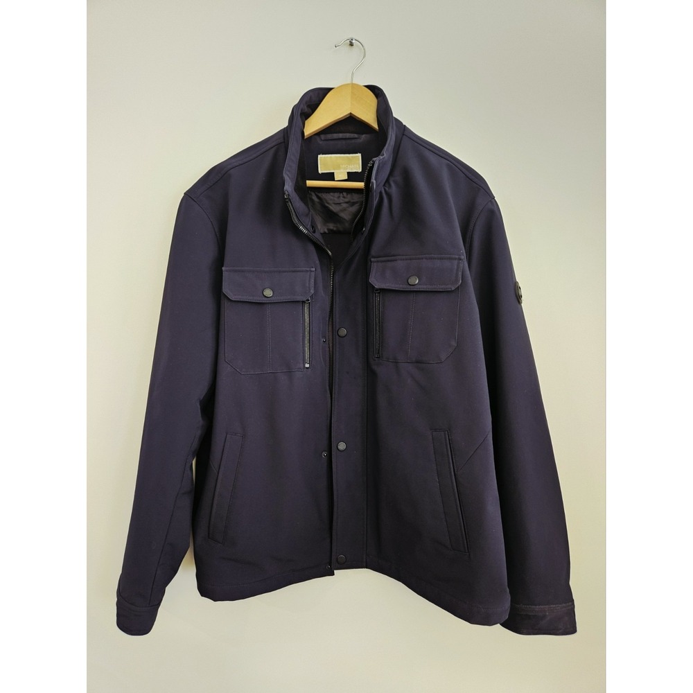 Michael Kors Men's Navy Blue Field Jacket‎ XL Four Pocket Utility Shell Coat